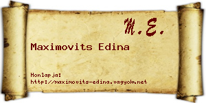 Maximovits Edina névjegykártya